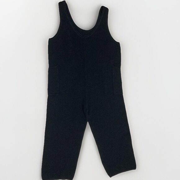 Free People Hailee Sweater Jumper Sleeveless Romper Pockets Large FP Beach Black - Picture 5 of 16